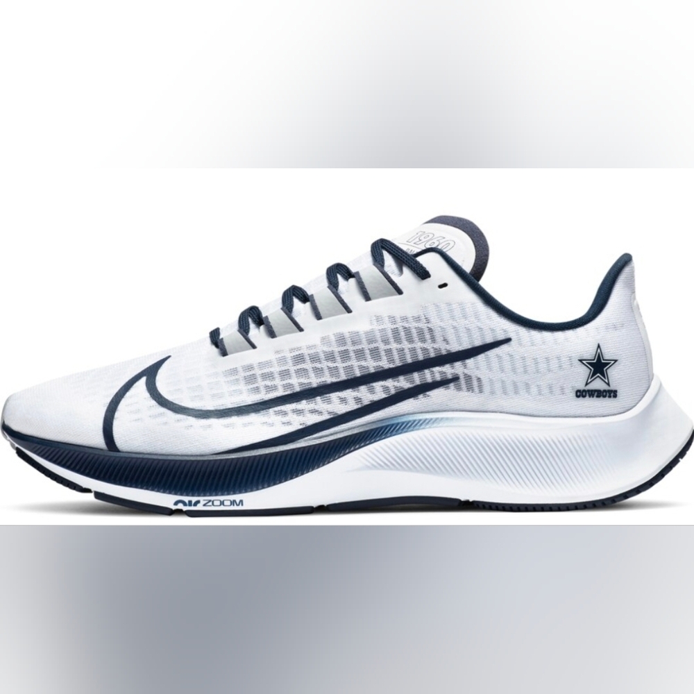 Unisex Nike White Dallas Cowboys ZoomPegasus 37 Running Shoe